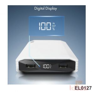 Power Bank Li-ion 20000 mAh Dual USB Ports with Digital Battery indicator