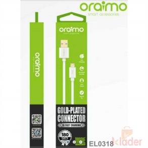 Oraimo M102 Gold Plated 2Amp Fast Charging Data Cable available with Bill With Warranty