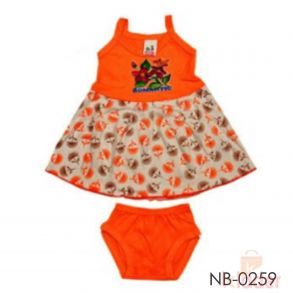 Kids Frock with Bottom Print and Brief set