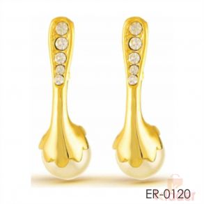 Fancy Pearl Gold Tops Earrings