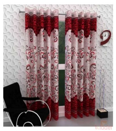 Popular Best Quality Panel Curtain Darbar Maroon 10 Pieces