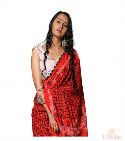 Cotton Casual Wear Hand Painted Saree For Women