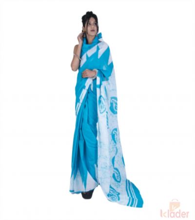 Cotton Mulmul Festive Wear Batik Saree For Women